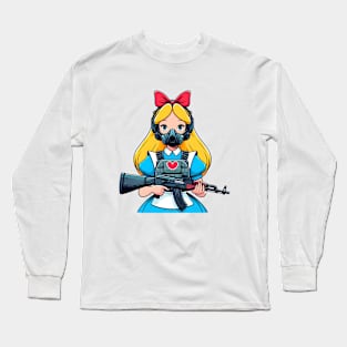 Tactical Wonderland Odyssey Tee: A Unique Twist on Alice's Journey Long Sleeve T-Shirt